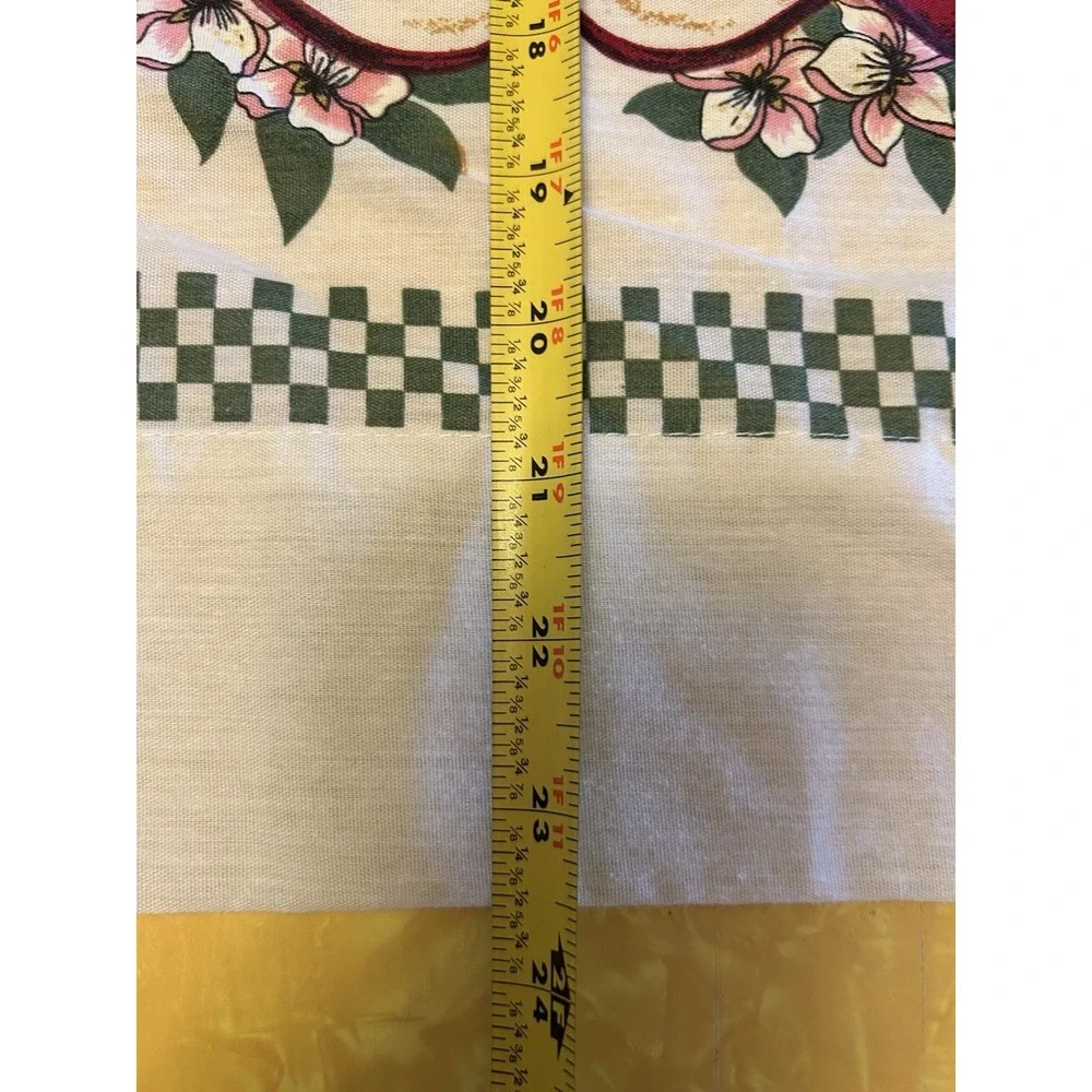 VTG Apples Kitchen Curtain Panels Set 90s Y2K Grandmacore Cottagecore Country